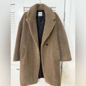 Zara Women's Tan Teddy Jacket